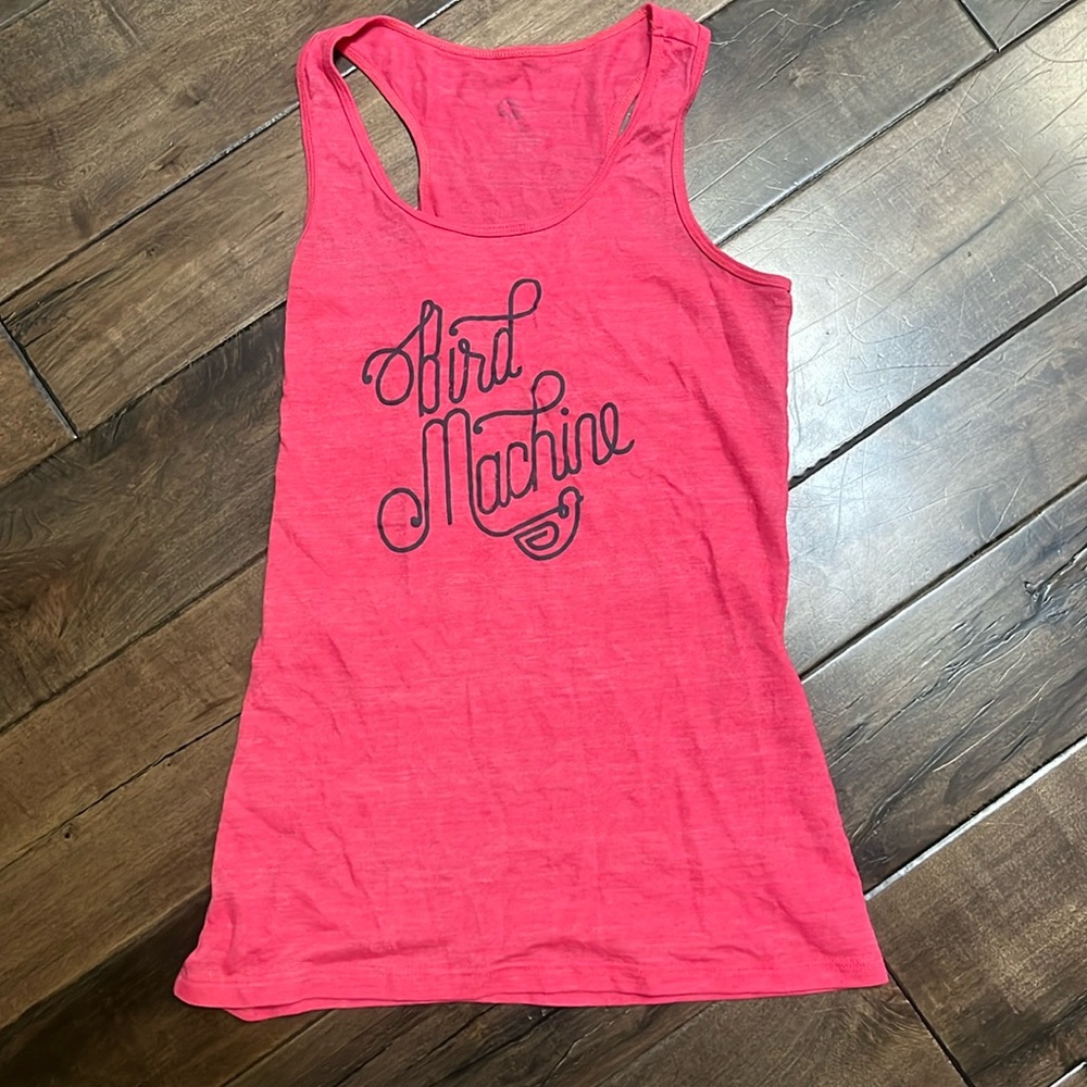 Oiselle Pink Tank Top with Black Print